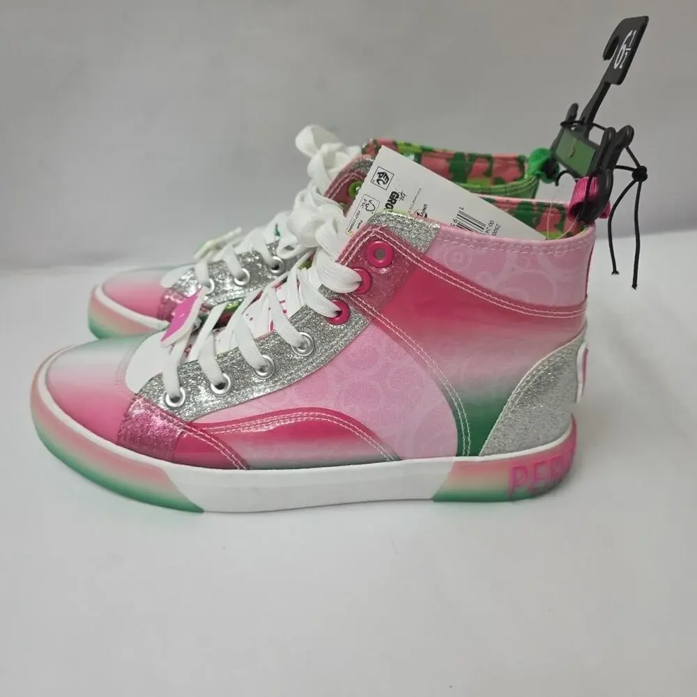Wicked Movie High Top Sneakers Sz 6.5 Pink Green New Ground Up Elphaba Glynda - Picture 9 of 11